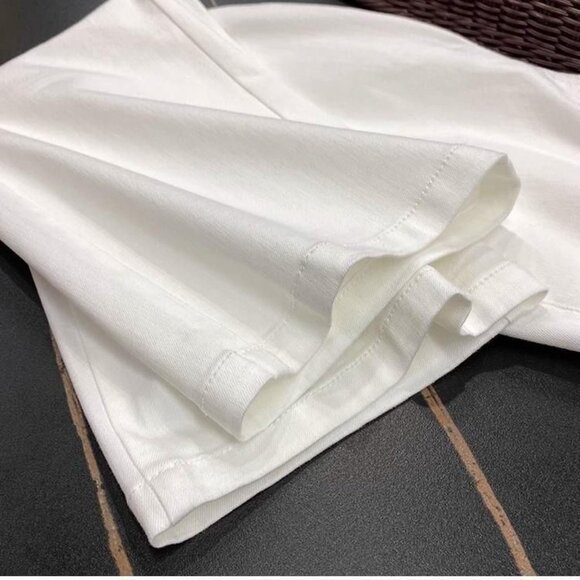 New women white Jeans Straight High Waisted Wide Leg Demin Pants - Picture 4 of 7